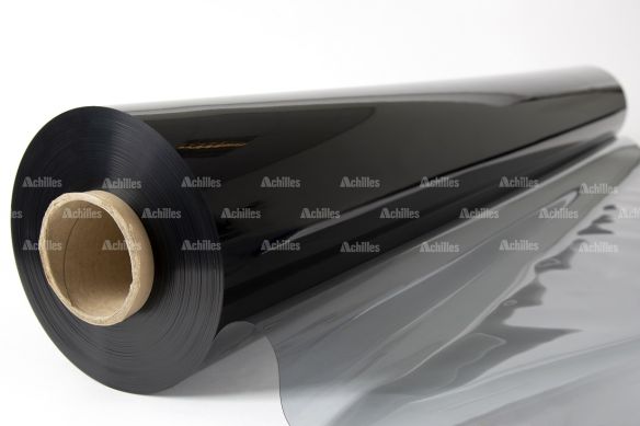 Transparant raamzeil van 0,5mm met smoke tint, maximaal 137cm breed, geschikt voor diverse toepassingen.
