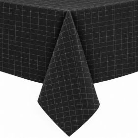 Gecoat tafellinnen Damero Liso Zwart
