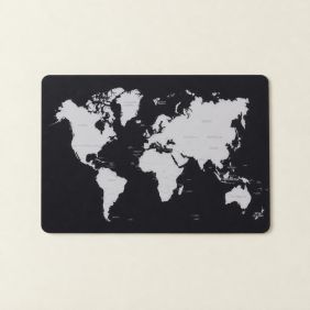 Placemat Wereld - Zwart