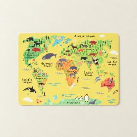Placemat Wereldkaart - Geel