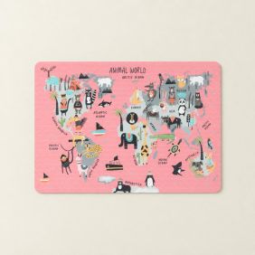 Placemat Wereldkaart - Roze