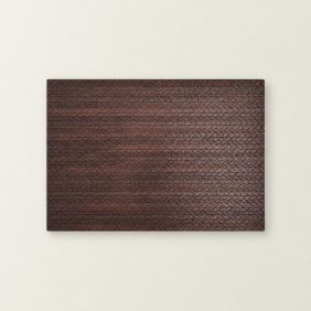 Bruine placemat Mora van 30x43 cm met een geweven patroon, ideaal voor tafelbescherming.