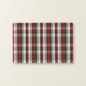 Kerst placemat in rood en groen geruit patroon, geschikt voor feestelijke tafels.
