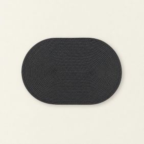 Gevlochten Placemat Ovaal - Antraciet