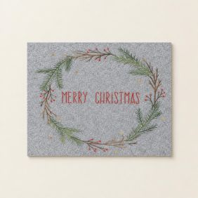 Kerst Placemat met Kerstkrans - Grijs