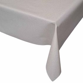 Gecoat tafellinnen in lichte kleur, 180cm breed en 20m lang, geschikt voor tafels.